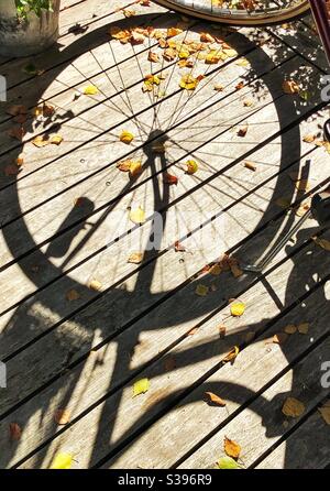 Radschatten für Fahrräder. Stockfoto