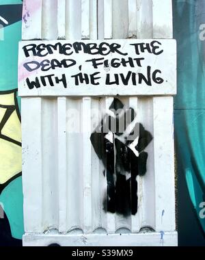 Black Lives Matter Protest Art/Graffiti im Capitol Hill Distrikt in Seattle, Washington, USA Stockfoto