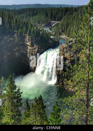Obere Wasserfälle im Grand Canyon des Yellowstone National Park Stockfoto