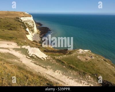 Spaziergang auf dem Saxon Shore Way, zwischen Kingsdown und St. Margret's Bay, Kent Stockfoto