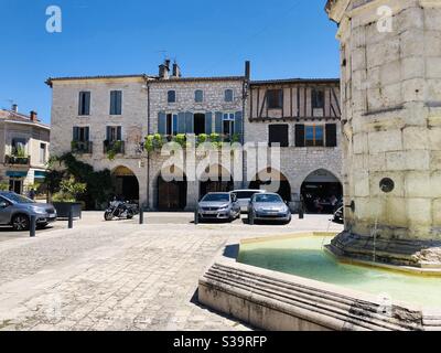 Eymet in Frankreich Stockfoto