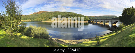 Ladybower Reservoir an einem sonnigen Nachmittag Derbyshire Peak District National Park England GB UK Europa Stockfoto