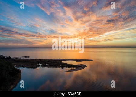 Mobile Bay Sonnenuntergang Stockfoto