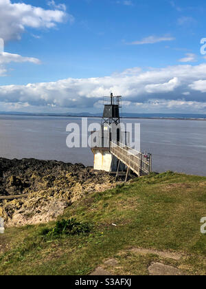 Portishead Point Lighthouse, Battery Ppont, Portishead, Somerset Stockfoto