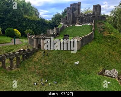 Corfe Schloss Modell Dorf Stockfoto