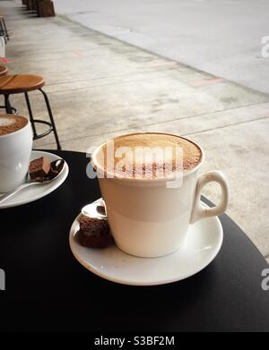 Cappuccino aus Soja Stockfoto