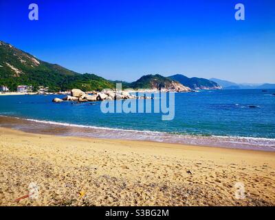 Yung Shue Ha Strand auf Lamma Insel in Hong kong. Stockfoto