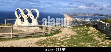 Olympische Ringe. Portland. Dorset Stockfoto