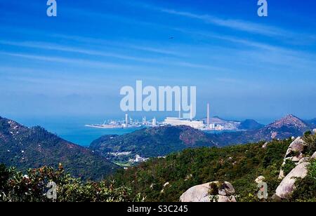 Ein Blick auf das Kraftwerk in Hongkong. Stockfoto