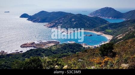 Yung Shue Ha Strand auf Lamma Insel in Hong Kong. Stockfoto