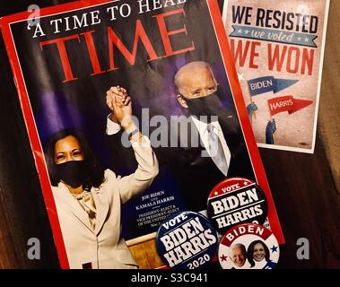 TIME Magazine Cover, November 23, 2020 mit Joe Biden und Kamala Harris "A Time to Heal." Stockfoto