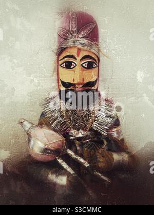 Memories of India - Grunge Look Rajasthani Puppet Doll Stockfoto