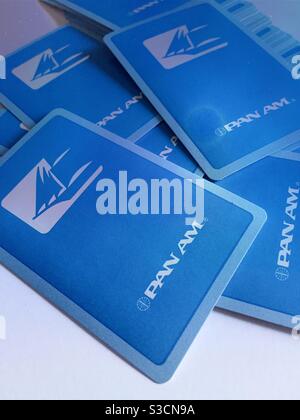 Pan American World Airways Deck Vintage Spielkarten, USA Stockfoto