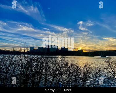 Die Skyline von Arlington VA von der Georgetown Waterfront. Washington DC Stockfoto