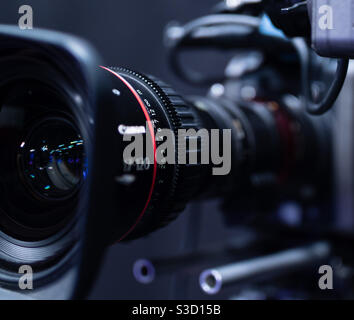 Filmkamera mit Canon Objektiv Stockfoto