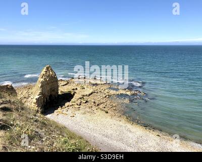 Point du Hoc in der Nähe von Omaha Beach in der Normandie Stockfoto