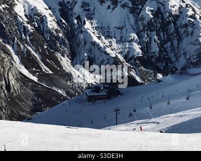 Sessellift im Val D’Isere Stockfoto