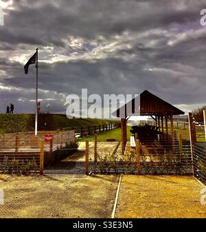 Beach Cafe am Winchelsea Beach Stockfoto