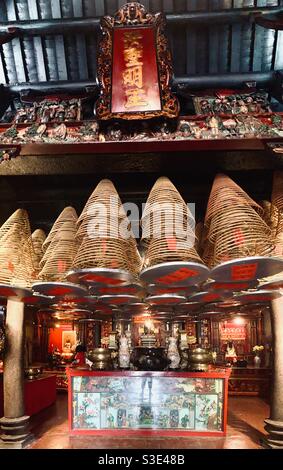 Der wunderschöne Hung Shing Taoist Tempel in AP Lei Chau, Hongkong. Stockfoto