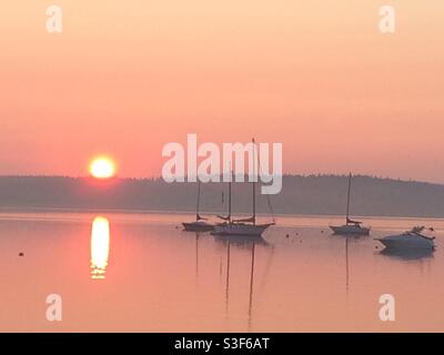 Sonnenuntergang Boote Stockfoto