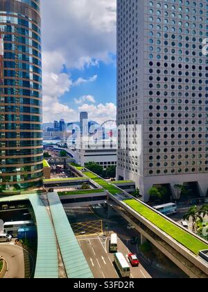 Das ikonische Jardin House Gebäude im Central District von Hong Kong. Stockfoto