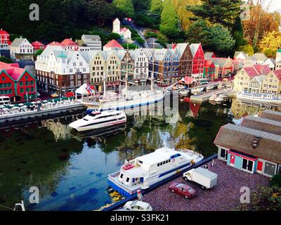 Flusslandschaft im Legoland Billund Dänemark Stockfoto