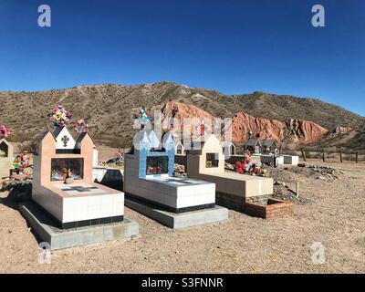 Friedhof in San Carlos, Provinz Salta, Nordargentinien Stockfoto