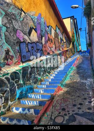 Street-Art in Valparaiso, Chile Stockfoto