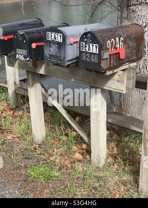 April 2021, Mailboxen, Adirondack Region, New York, Usa Stockfoto