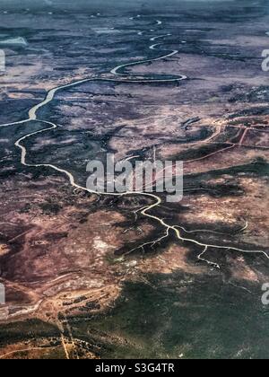 Luftaufnahme der Landschaft, die nach Darwin, Northern Territory, Australien fliegt Stockfoto