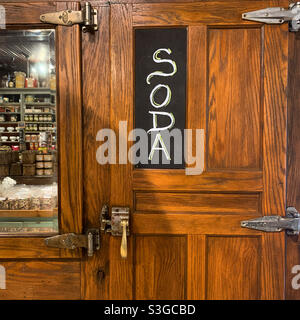 Soda-Kühlschrank, Vermont Country Store, Rockingham, Windham County, Vermont, Usa Stockfoto