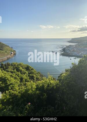 Porto Pim Bay, Horta, Faial (Azoren), Portugal. Stockfoto