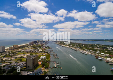 Luftaufnahme von Perdido Key Beach und Ono Island Stockfoto