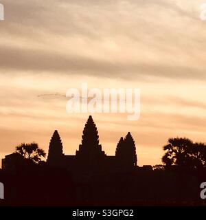 Angkor wat vor Sonnenaufgang Stockfoto