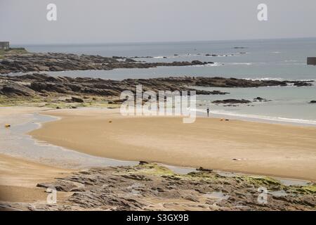 Der schöne Strand in der Bretagne, die Halbinsel Quiberon in Frankreich Stockfoto