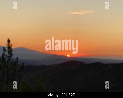 Lake Arrowhead, Sonnenuntergang in Kalifornien Stockfoto