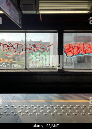 Station de métro Osseghem, Bruxelles Stockfoto