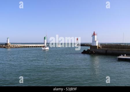 Der Hafen von Port Haliguen in Quiberon, Bretagne, Frankreich Stockfoto