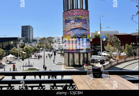 Yagan Square von der Veranda des Royal Hotel Perth Western Australia aus gesehen Stockfoto