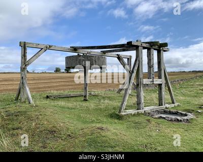 Überreste eines alten Pferdegrins in der Magpie Mine im Peak District, Derbyshire Stockfoto