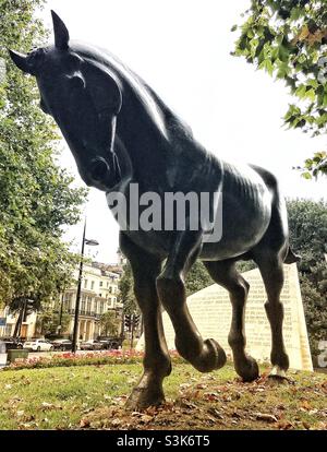 Detail aus dem ‘Animals in war’ Memorial, Park Lane, London. Stockfoto