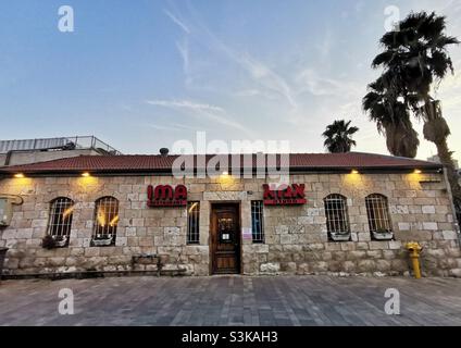 IMA Restaurant in der Agripastraße in Jerusalem, Israel. Stockfoto