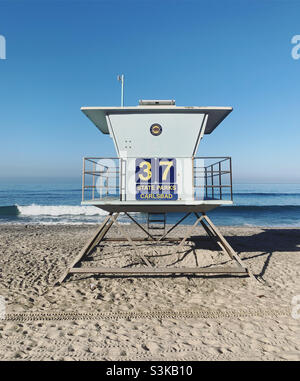 September 2021, Rettungsschwimmerstation, Carlsbad State Beach, Carlsbad, San Diego County, California, Usa, Nordamerika Stockfoto