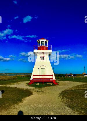 PHARE de Carleton, Leuchtturm am Strand von Carleton Stockfoto