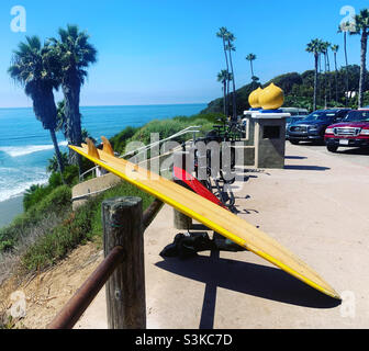 September, 2021, Surfbrett, Swami's Beach, Encinitas, San Diego County, California, Usa, Nordamerika Stockfoto