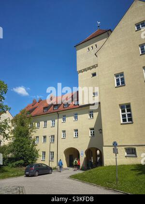 Berühmte Brauerei Weihenstepher in Freising bei München. Stockfoto