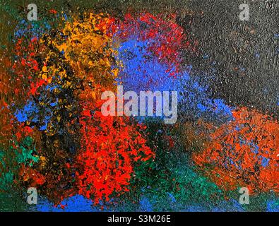 Abstrakte Kunst (Mein Bild) in Acryl. Stockfoto