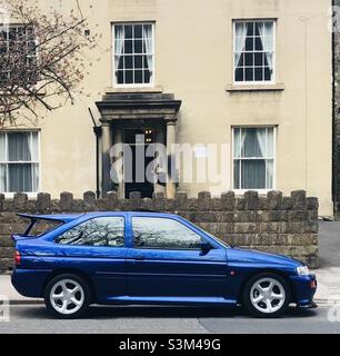 1990s Ford Escort Cosworth - Matlock Bath Derbyshire Großbritannien Stockfoto