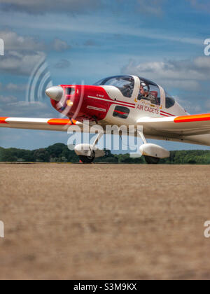 Air Cadet Vigilant Motorsegler bei RAF Linton on Ouse Stockfoto