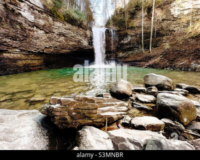 Cherokee Falls im Cloudland Canyon State Park in Rising Fawn Georgia. Digitale Kunst Stockfoto